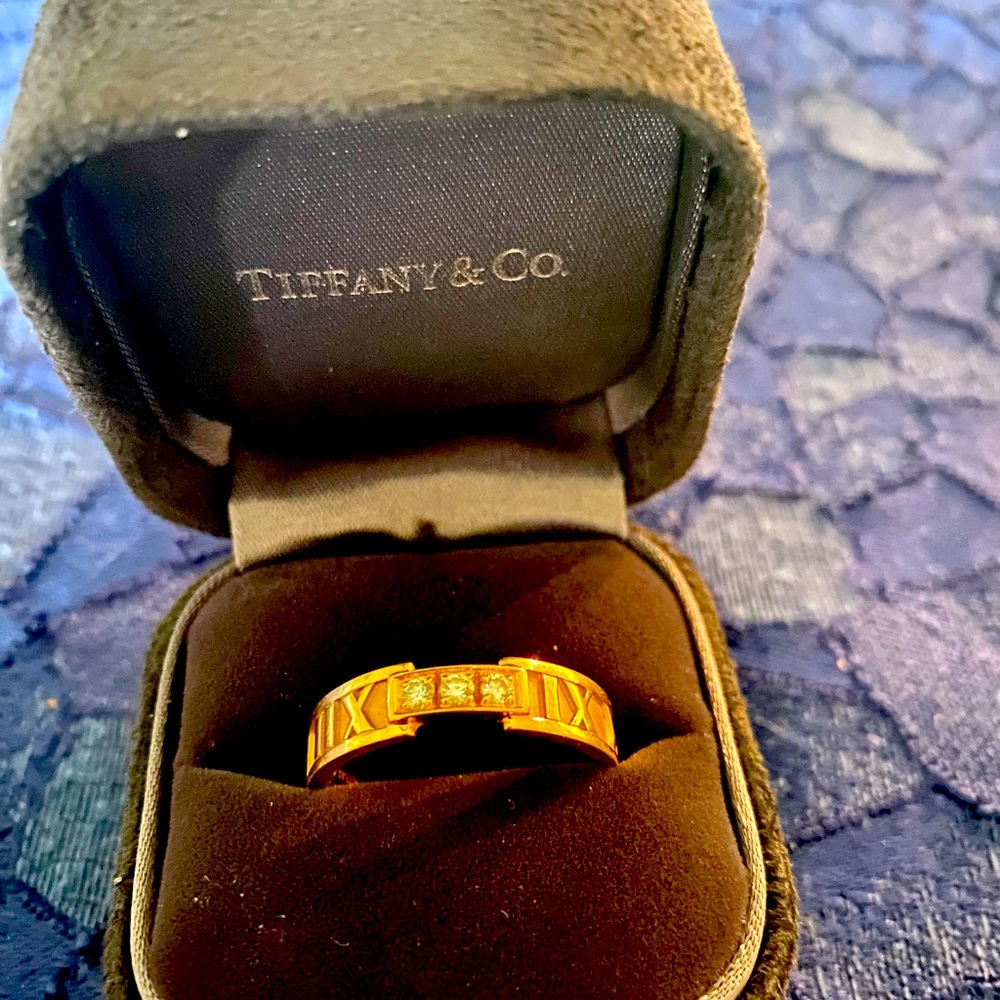 Tiffany & Co Atlas Diamond Ring 18K Rose Gold
